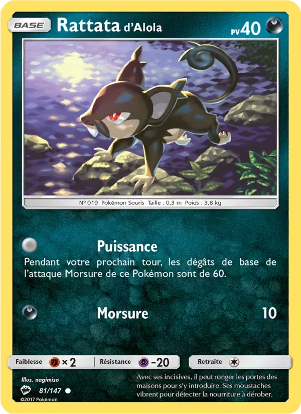 Rattata d’Alola - 81/169 - Ombres Ardentes