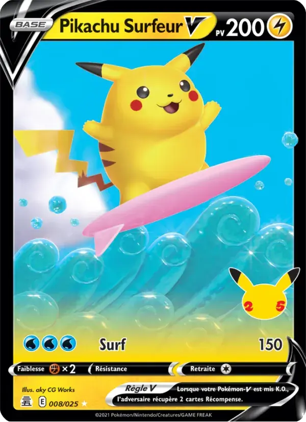 Pikachu Surfeur V - 8/25 - Célébrations
