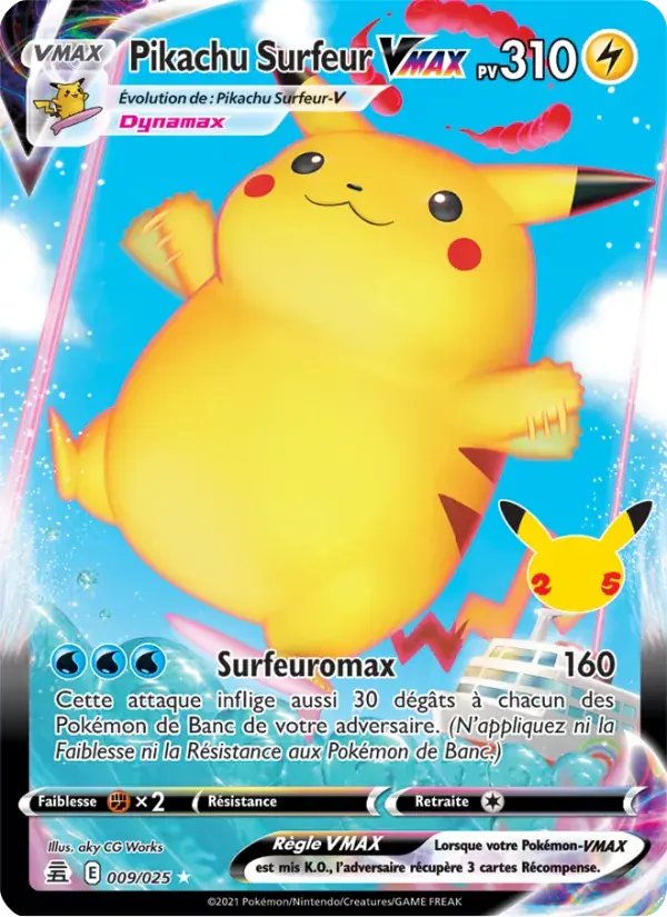 Pikachu Surfeur VMAX - 9/25 - Célébrations