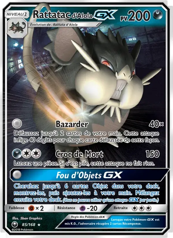 Rattatac d’Alola GX - 85/183 - Tempête Céleste