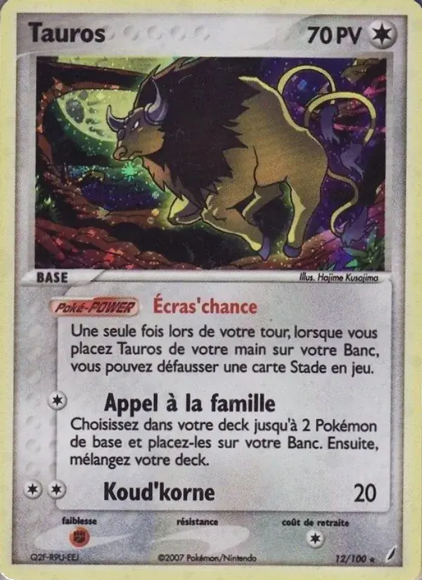 Tauros - 12/100 - EX Gardiens de Cristal