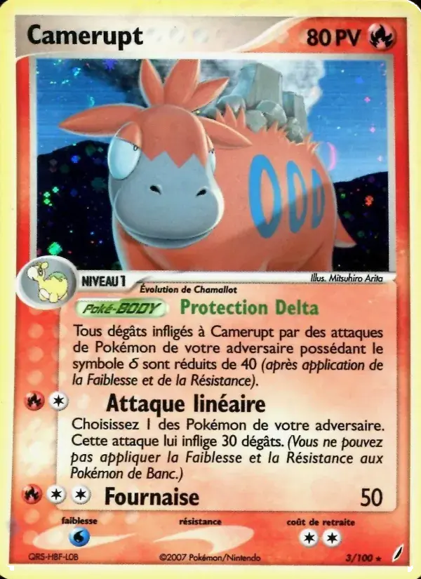 Camérupt - 3/100 - EX Gardiens de Cristal