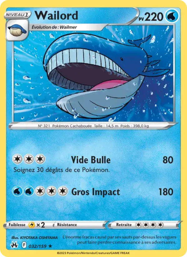 Wailord - 032/160 - Zénith Suprême