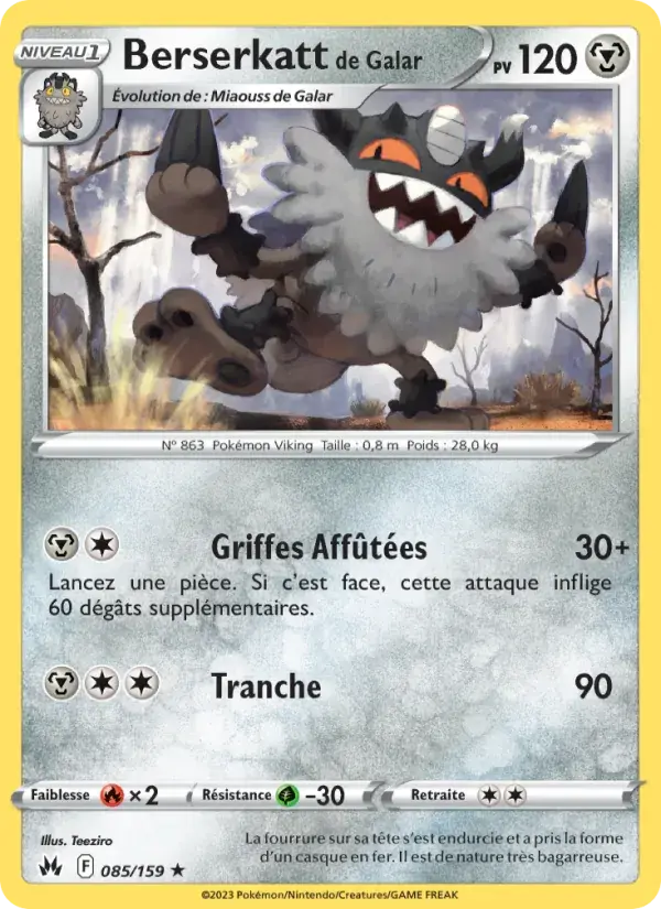 Berserkatt de Galar - 085/160 - Zénith Suprême