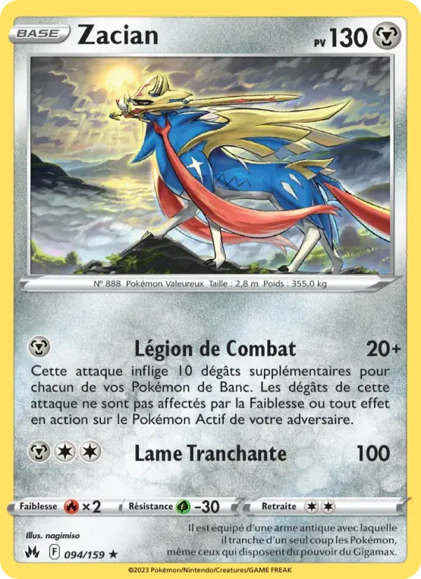 Zacian - 094/160 - Zénith Suprême