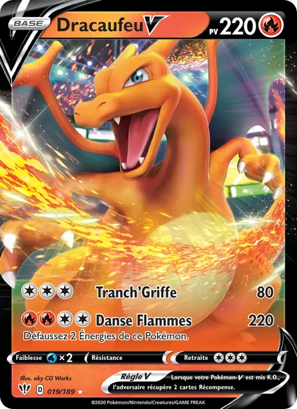 Dracaufeu V - 19/201 - Ténèbres Embrasées