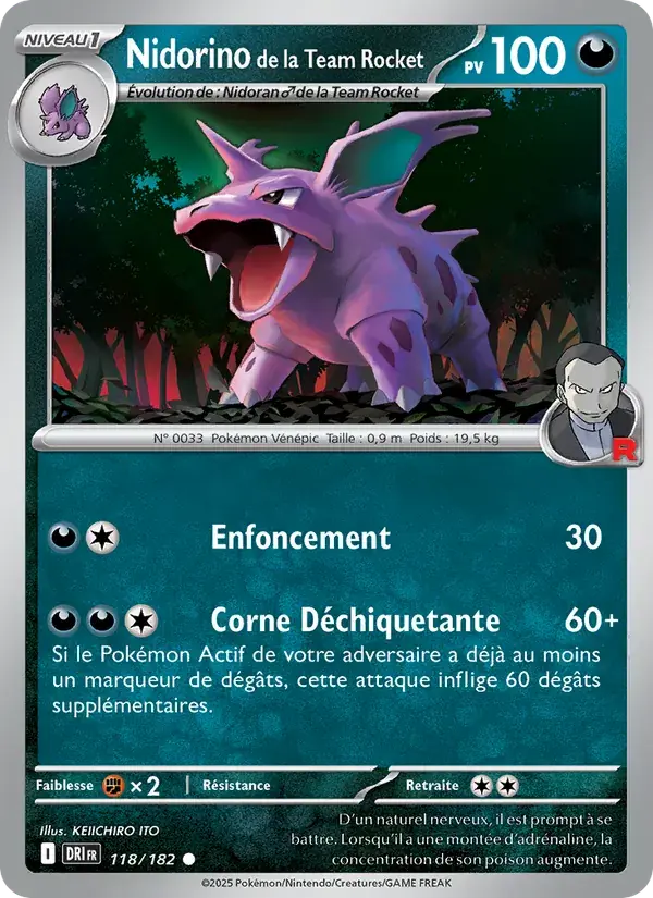 Nidorino de la Team Rocket - 118/244 - Rivalités Destinées