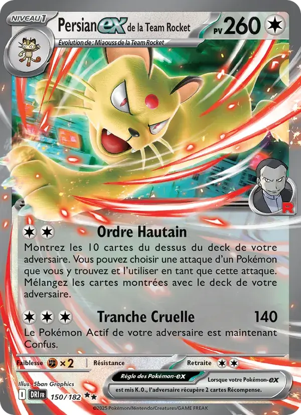 Persian-ex de la Team Rocket - 150/244 - Rivalités Destinées