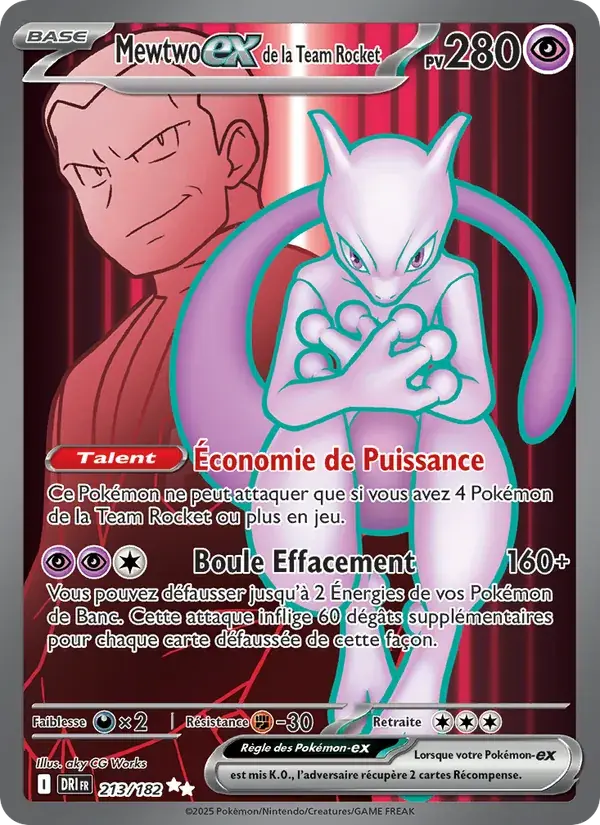 Mewtwo-ex de la Team Rocket - 213/244 - Rivalités Destinées