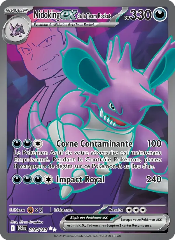 Nidoking-ex de la Team Rocket - 216/244 - Rivalités Destinées