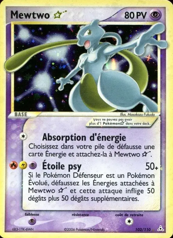 Mewtwo ☆ - 103/111 - EX Fantômes Holon