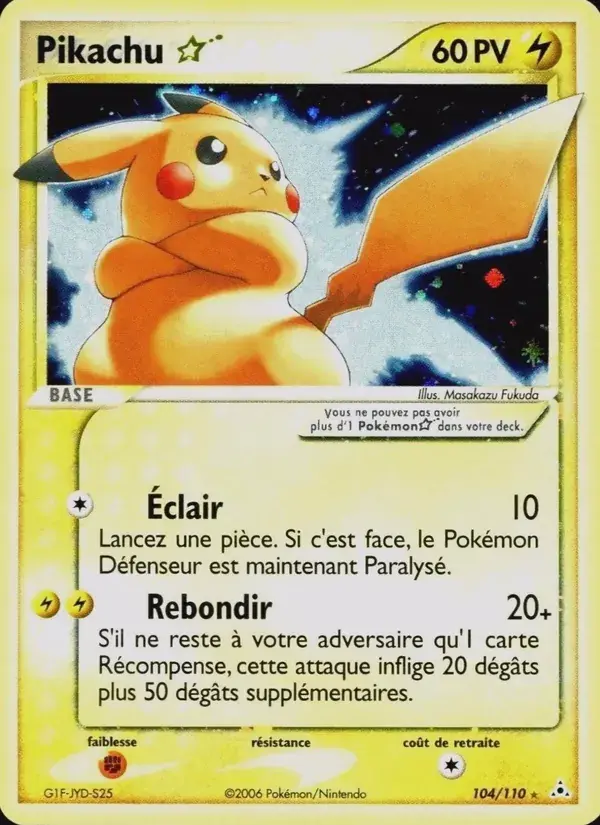 Pikachu ☆ - 104/111 - EX Fantômes Holon