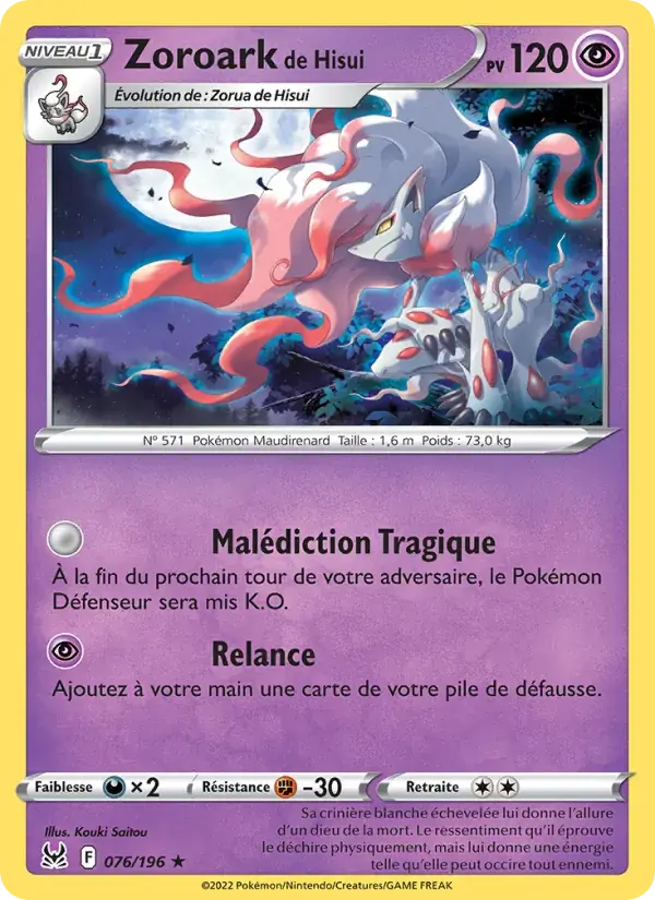 Zoroark de Hisui - 076/217 - Origine Perdue