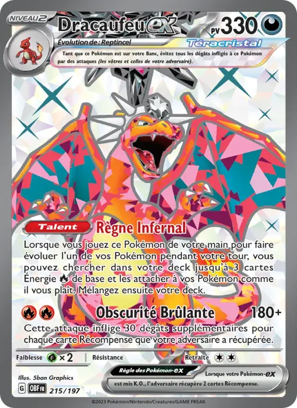 Dracaufeu-ex - 215/230 - Flammes Obsidiennes