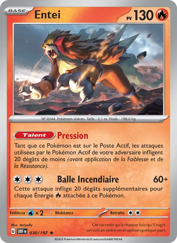 Entei - 030/230 - Flammes Obsidiennes