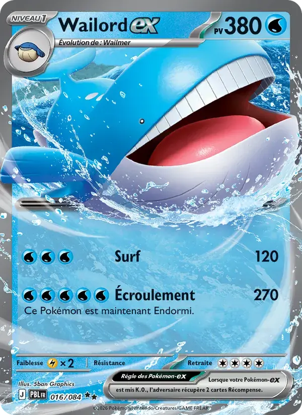 Wailord-ex - 016/120 - Nuit Noire