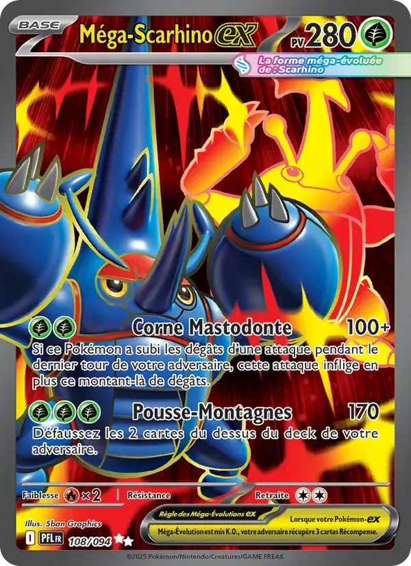 Méga-Scarhino-ex - 108/130 - Flammes Fantasmagoriques