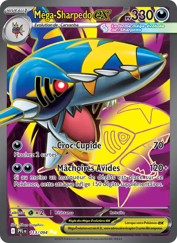 Méga-Sharpedo-ex - 113/130 - Flammes Fantasmagoriques