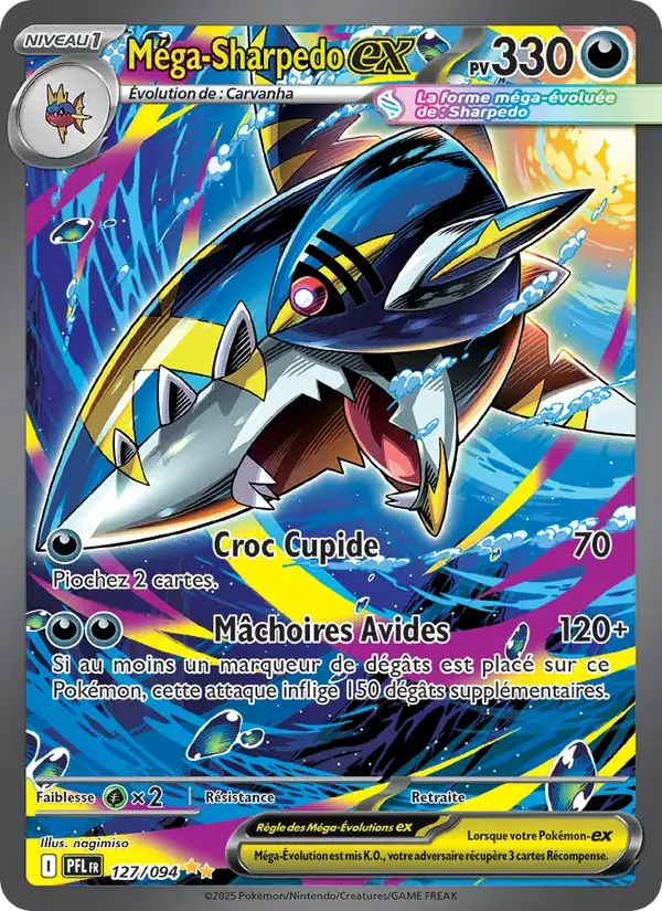 Méga-Sharpedo-ex - 127/130 - Flammes Fantasmagoriques