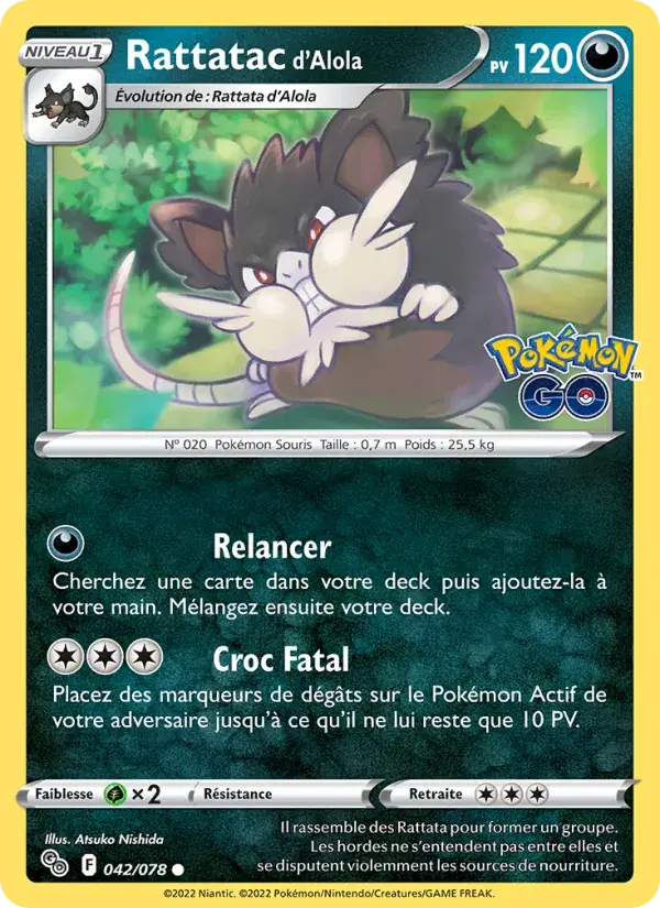 Rattatac d'Alola - 042/088 - Pokémon GO