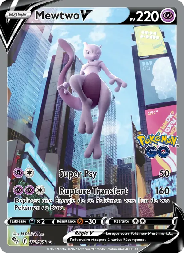 Mewtwo V - 072/088 - Pokémon GO