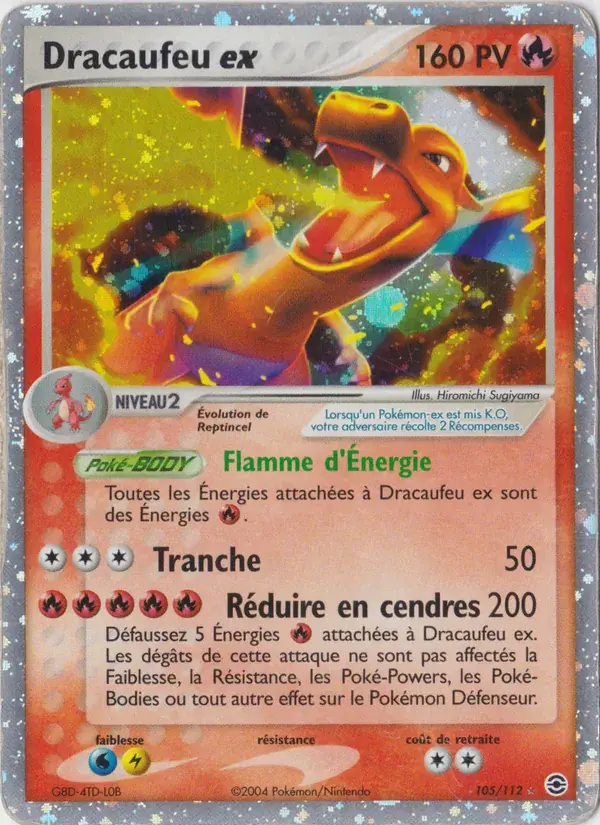 Dracaufeu ex - 105/116 - EX Rouge Feu & Vert Feuille