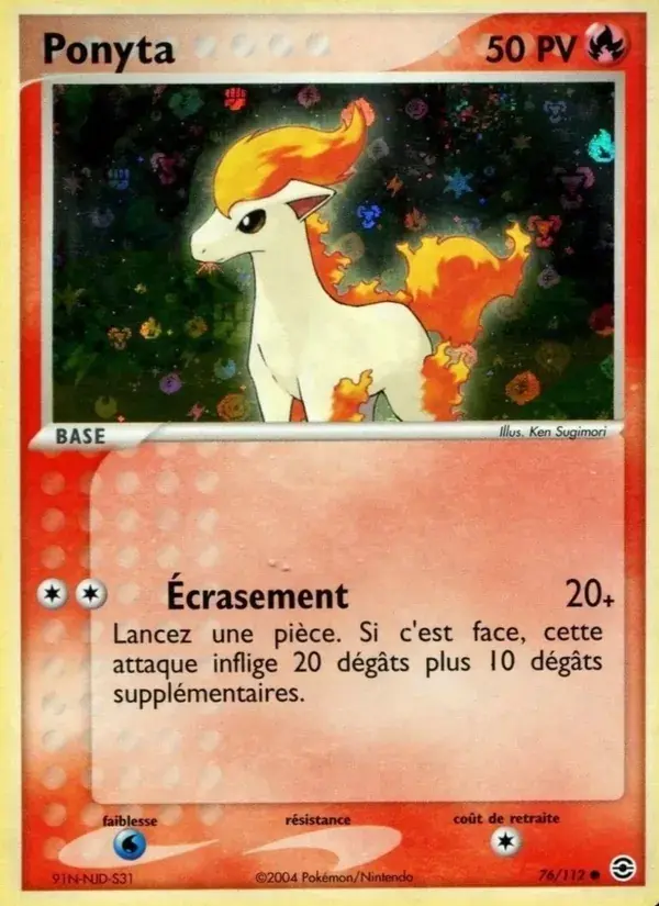 Ponyta - 76/116 - EX Rouge Feu & Vert Feuille