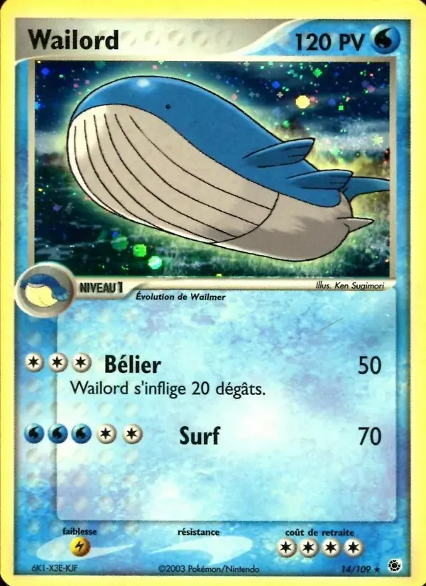 Wailord - 14/109 - EX Rubis & Saphir