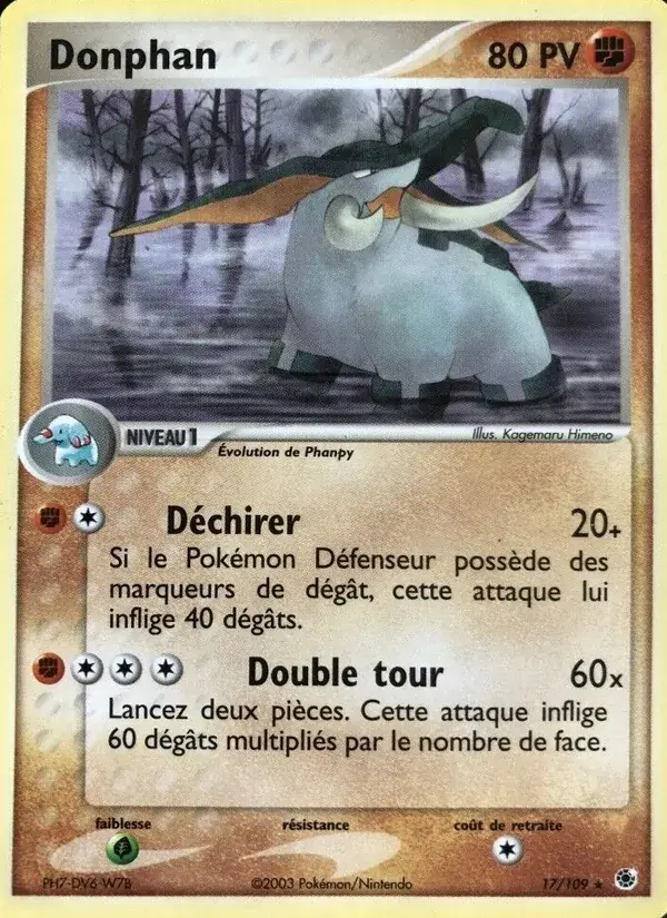 Donphan - 17/109 - EX Rubis & Saphir