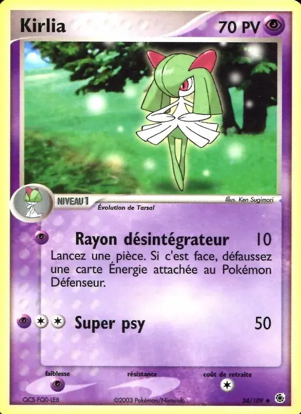 Kirlia - 34/109 - EX Rubis & Saphir