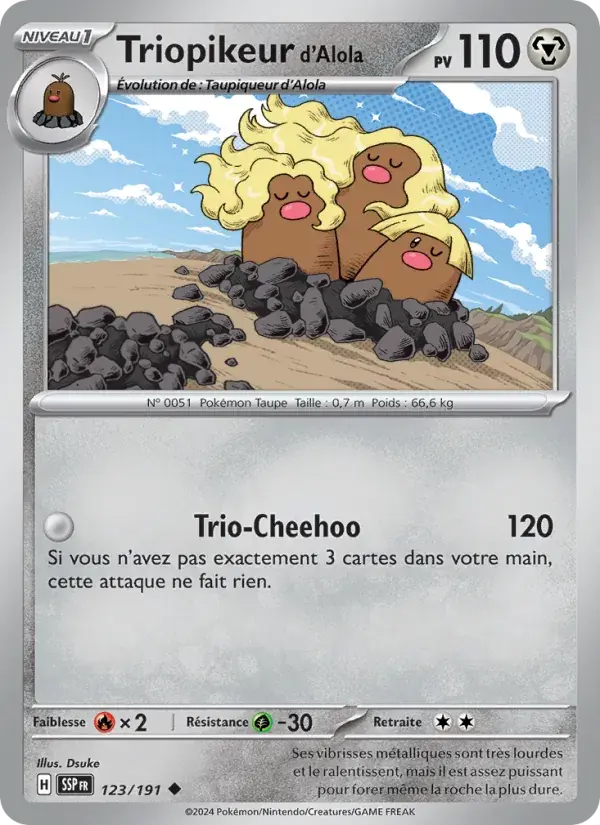 Triopikeur d'Alola - 123/252 - Étincelles Déferlantes