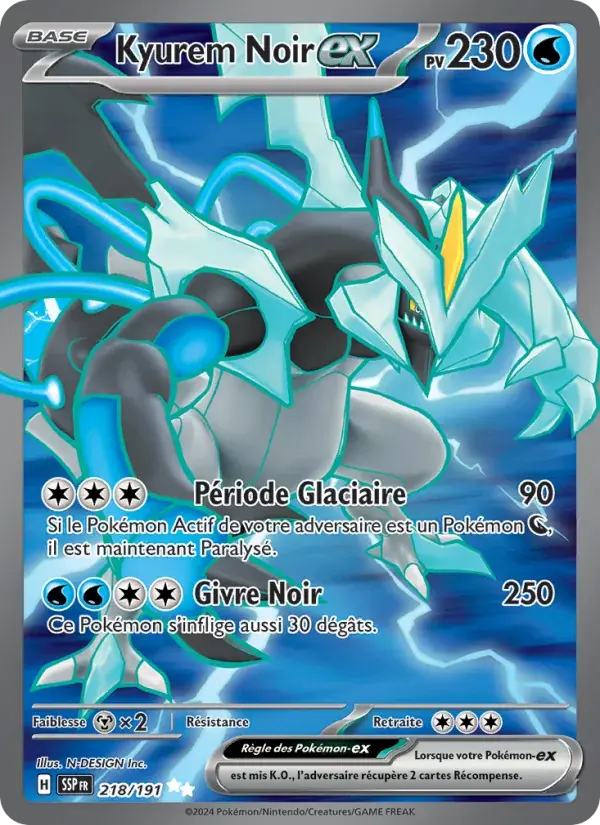 Kyurem Noir-ex - 218/252 - Étincelles Déferlantes