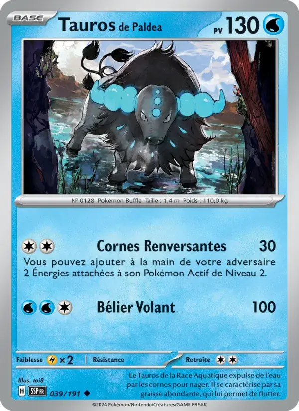 Tauros de Paldea - 039/252 - Étincelles Déferlantes