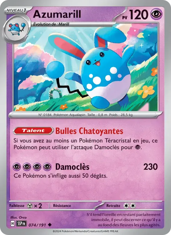 Azumarill - 074/252 - Étincelles Déferlantes
