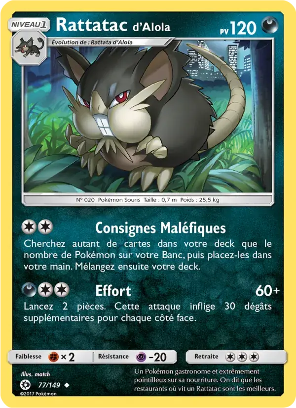 Rattatac d’Alola - 77/163 - Soleil et Lune