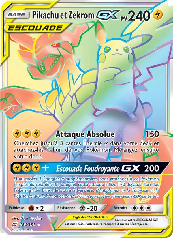 Pikachu et Zekrom GX - 184/196 - Duo de Choc