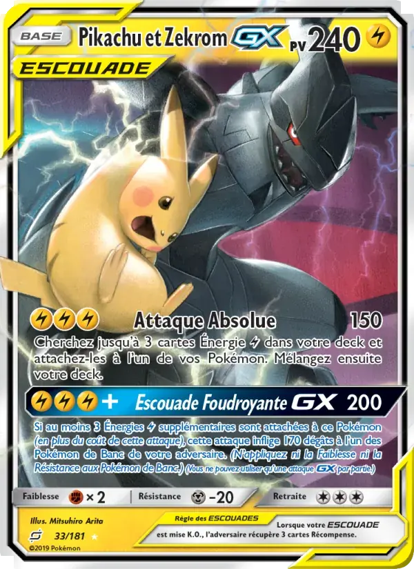 Pikachu et Zekrom GX - 33/196 - Duo de Choc