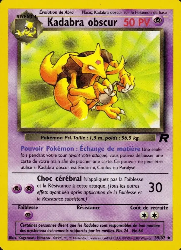 Kadabra obscur - 39/83 - Team Rocket