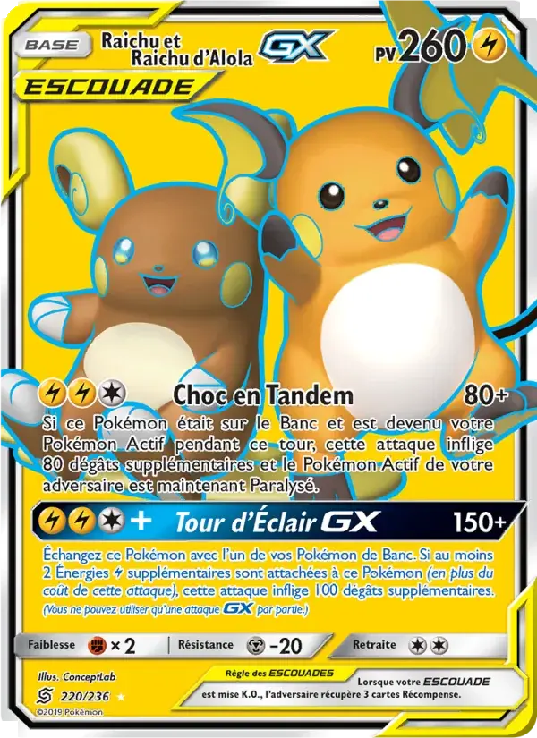 Raichu et Raichu d’Alola GX - 220/258 - Harmonie des Esprits