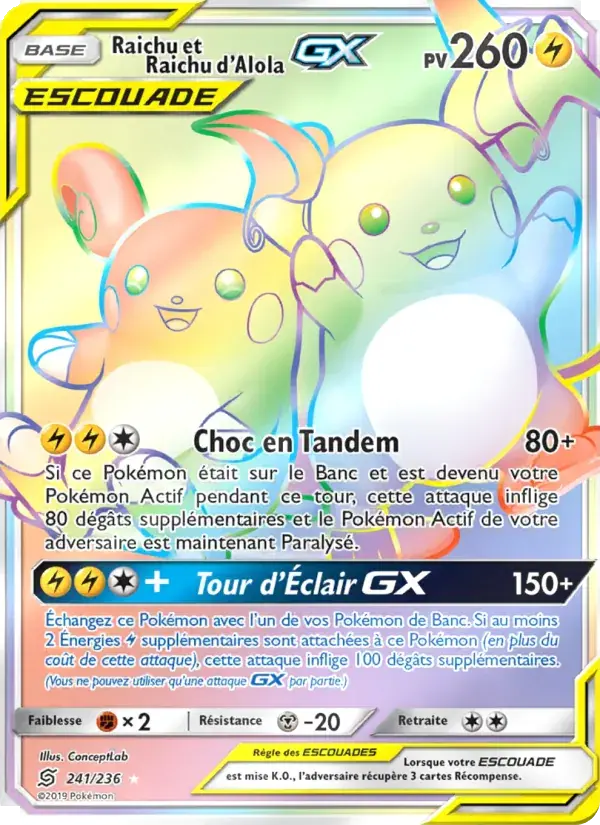 Raichu et Raichu d’Alola GX - 241/258 - Harmonie des Esprits