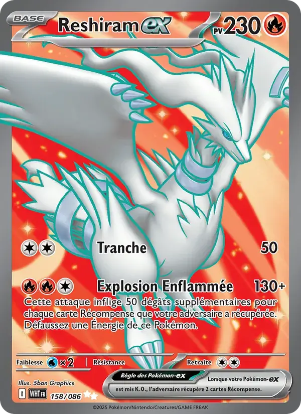 Reshiram-ex - 158/173 - Flamme Blanche