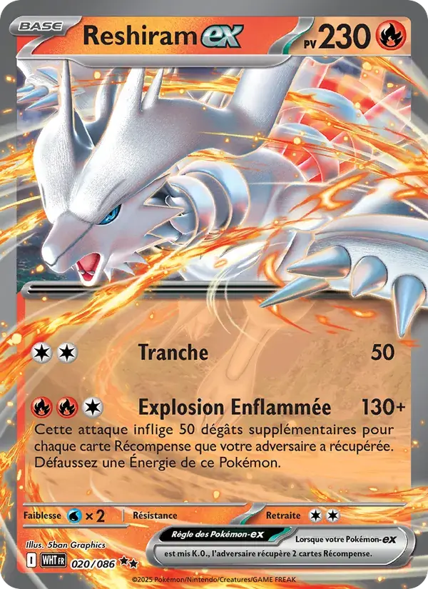 Reshiram-ex - 020/173 - Flamme Blanche