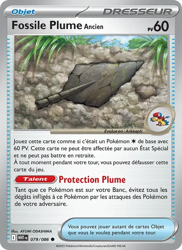 Fossile Plume Ancien - 079/173 - Flamme Blanche